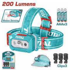 Φακός Κεφαλής LED TOTAL 100-200 Lumens Επαγγελματικός ( THL013AAA6 )