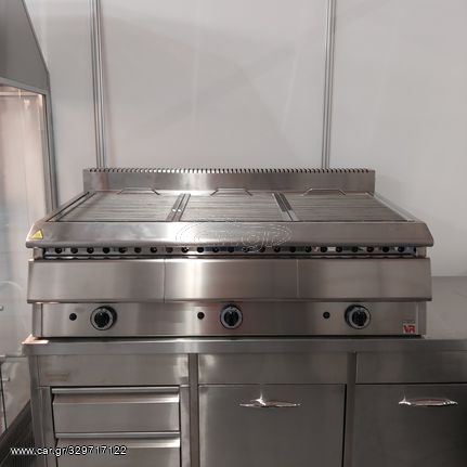 ARTEMIS 3 - VRETTOS. Γκριλ αερίου, βαρέως τύπου με συρτάρι νερού, 121*69*34 εκ. καινούριο, ελληνικής κατασκευής. Ποιότητα & Τιμή Stockinox-thumb-1