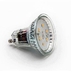 Λάμπα led GU10 γυάλινο 5W 230V θερμό φως 3000k 500Lm δέσμης 105° ντιμαριζόμενη