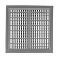 Περσίδα εξαερισμού γκρι 250x250mm πλαστική τετράγωνή Europlast VR2525P με πλέγμα προστασίας
