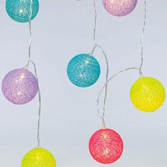 10 Led χρωματιστές μπάλες 5mm θερμό φως 2200-2300k με διάφανο καλώδιο & προέκταση παροχής 300cm