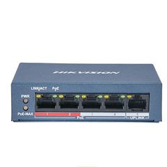 Ethernet Switch 4 x 100Mbps PoE θύρες & 1 x 100Mbps UPLINK 60W max HIKVISION DS-3E0105P-E(B)