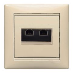 Πρίζα τηλεφώνου RJ11 2 εξόδων κρεμ Legrand Valena Classic