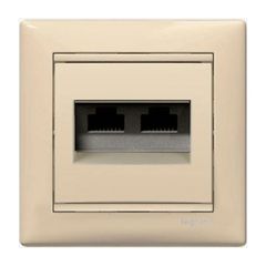 Πρίζα RJ 45 2 εξόδων UTP κατ 6 κρεμ Legrand Valena Classic