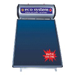 Ηλιακός θερμοσίφωνας ecosystem INOX AISI 316L EIN170/3,10ΚΑΘ διπλής ενέργειας για ταράτσα