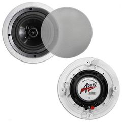 Σετ ηχεία ψευδοροφής χωνευτά στρογγυλά λευκά 6.5 25W 8Ω πλαστικά με μεταλλικό πλέγμα