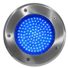 Φωτιστικό δαπέδου στρογγυλό inox 3W μπλε φως 230V στεγανό ΙΡ65 με 90 led κάθετα