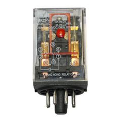 Ρελέ τύπου λυχνίας 24V DC με 8 πόδια 2 επαφές LED & TEST μπουτόν