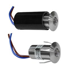 Φωτιστικό σποτ - ψείρα σατινέ χωνευτό 0.6W 40° 12V ψυχρό λευκό φως με 1led στεγανό IP54