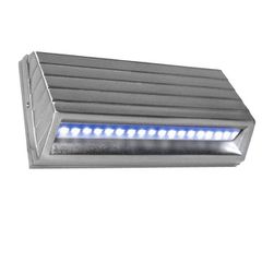 Led φωτιστικό επίτοιχο κυρτό σατινέ 3.2W 230V μπλε λευκό φως στεγανό IP54