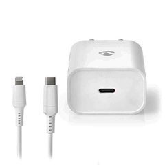 Universal φορτιστής USB NEDIS WCPDL20W112WT 3.0Α/2.22Α/1.67Α με αποσπώμενο καλώδιο Lightning 8-Pin