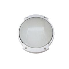 Φωτιστικό πλαφονιέρα λευκό Ø282mm σκέτο με πρισματικό γυαλί για λάμπες Ε27 στεγανό IP45