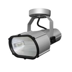 Προβολέας επίτοιχος οβάλ γκρι με ντουί HQI Rx7s 70W μετάλλου πλήρες με μετασχηματιστή