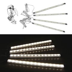 Μπάρα αλουμινίου σετ 4τμχ 1.2w/μπάρα 230V θερμό φως στεγανή IP44 πλήρης με τροφοδοτικά και 15led/μπά