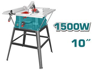 Δισκοπρίονο πάγκου TOTAL TS5152543 1500W Φ-254mm με 4500rpm/min στροφές χωρίς φορτίο