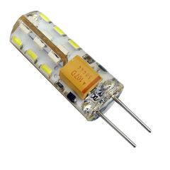 Λάμπα led G4 κύλινδρος σιλικόνης 1,5W 12V AC/DC 6000k ψυχρό λευκό φως 120lumen γωνία θέασης 360°