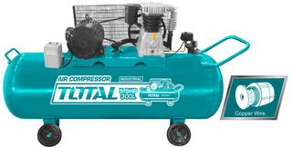 Αεροσυμπιεστής ιμάντα TOTAL TC1553002 300Lit 930rpm/min με κινητήρα χαμηλού θορύβου