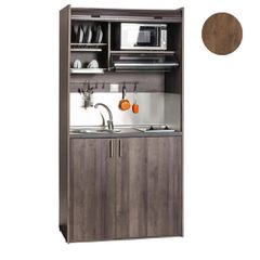 Πολυκουζίνα mini kitchen 105cm απόχρωση καρυδιάς για ξενώνες, γραφεία & φοιτητικά studio