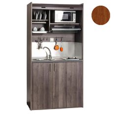 Πολυκουζίνα mini kitchen 105cm απόχρωση κερασιάς για ξενώνες, γραφεία & φοιτητικά studio