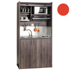 Πολυκουζίνα mini kitchen 105cm απόχρωση κόκκινη για ξενώνες, γραφεία & φοιτητικά studio