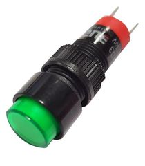 Ενδεικτική λυχνία led LAS3f-IG πόρτας πίνακος 12VAC/DC Φ10mm πράσινη Xindali