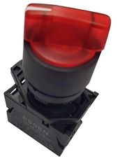 Διακόπτης περιστροφικός SDL16-EKLR241 με LED εντολής 0-1 Φ22 φωτιζόμενος κόκκινος με επαναφορά ESSEN