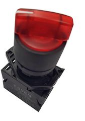 Διακόπτης περιστροφικός SDL16-EKLR343 με LED εντολής 1-0-2 Φ22 & επαναφορά φωτιζόμενος κόκκινος