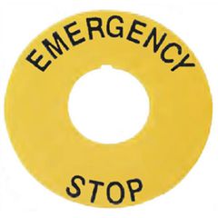 Πινακίδα - ετικέτα ένδειξης Emergency Stop τύπος BET6 για μπουτόν & λυχνίες Φ60