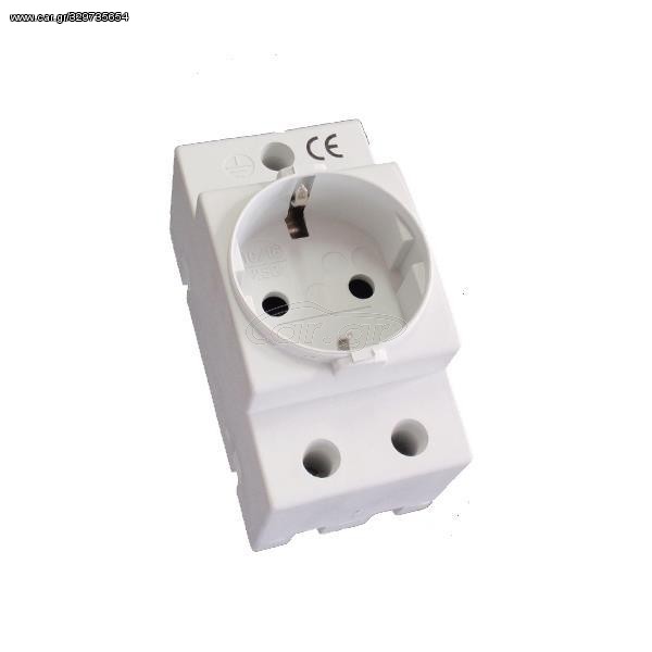 Πρίζα σούκο ράγας 250V 10/16A 2MODULE MSC-CE