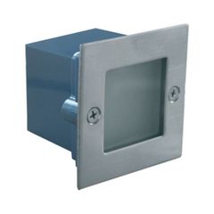 Led σποτ τοίχου χωνευτό sam τετράγωνο inox 1,5W ψυχρό λευκό φως 6000k 125Lm στεγανό IP44