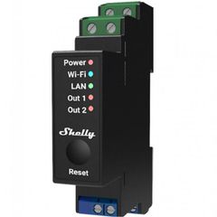 Ανώτατος αυτοματισμός ράγας 2 καναλιών Shelly PRO 2PM Wi-Fi - Bluetooth - LAN με μετρητή κατανάλωσης