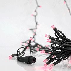 100 Χριστουγεννιάτικα led λαμπάκια ροζ 5mm με IP65 και δυνατότητα επέκτασης