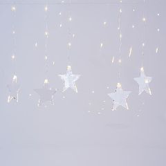 47 mini led 7 ακρυλικά αστέρια σε θερμό φως με μετασχηματιστή & καλώδιο ασημί χαλκός IP44