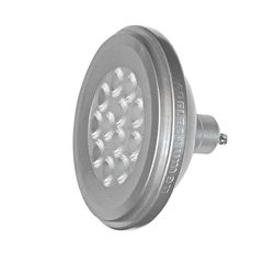 Λάμπα led AR111 GU10 12W 230VAC δέσμης 24° 3000k θερμό λευκό φως 1200 lumen αλουμινίου ασημί