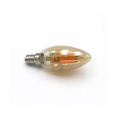 Λάμπα LED κεράκι COG E14 4W 230V με θερμό λευκό φως 2200k δέσμη 360° και μελί γυαλί