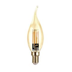 Λάμπα LED COG κεράκι με μύτη Ε14 4W θερμό λευκό φως 2200k και διάφανο μελί κάλυμμα 330°
