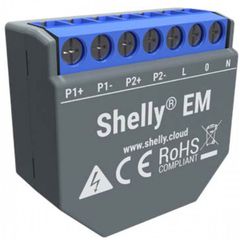 Ενδιάμεσος Διακόπτης Wi-Fi Shelly EM για έλεγχο & μέτρηση κατανάλωσης συμβατός με το Shelly 50A Clam
