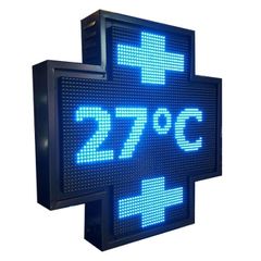 Σταυρός φαρμακείων ηλεκτρονικός LED 100x100cm με μεταλλικό πλαίσιο & ρυθμιζόμενη φωτεινότητα RGB