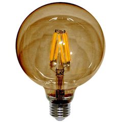 Διακοσμητική λάμπα led Globe Ø95mm E27 6W 230V ντιμαριζόμενη 2200k θερμό λευκό φως μελί 600lm