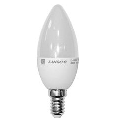 Λάμπα led C37 κερί Ε14 6W 230V 4000k ενδιάμεσο λευκό φως 530 lumen λευκό σώμα ματ γυαλί
