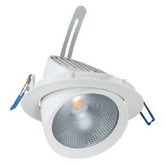 Led φωτιστικό χωνευτό κινητό 20W 3000k θερμό λευκό φως 1500Lm 230V με cob δέσμης 60°