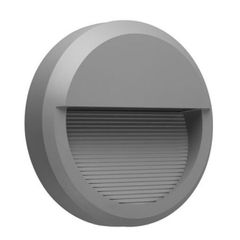 Led απλίκα γκρι στρογγυλή με σκίαστρο slim πλαστική 8W 430Lm 3000k θερμό λευκό φως στεγανή ΙΡ65