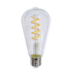Λάμπα led filament αβοκάντο spiral Ε27 6W 230V 2700k θερμό λευκό φως 540 lumen