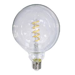 Λάμπα led filament globe spiral Ε27 6W 230V 2700k θερμό λευκό φως 540 lumen