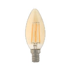 Λάμπα led filament κεράκι amper C35 Ε14 4W 230V ντιμαριζόμενη 2400k θερμό λευκό φως 360lumen