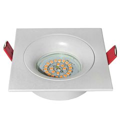 Φωτιστικό σποτ χωνευτό τετράγωνο 92x92x28mm κοίλο βαθύ σταθερό λευκό για λάμπες MR16 & GU10