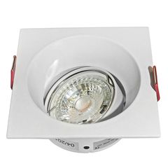 Φωτιστικό σποτ χωνευτό τετράγωνο 90x90x75mm βαθύ κινητό λευκό για λάμπες MR16 & GU10