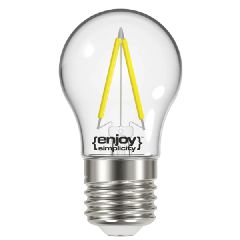Λάμπα led filament P45-2 σφαιρική Ε27 2W 230V 2700k θερμό φως δέσμης 320° enjoy simplicity 15000h