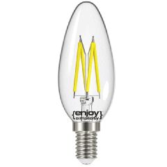 Λάμπα led filament B35-4 κεράκι Ε14 4W 230V 2700k θερμό φως δέσμης 320° enjoy simplicity 20000h