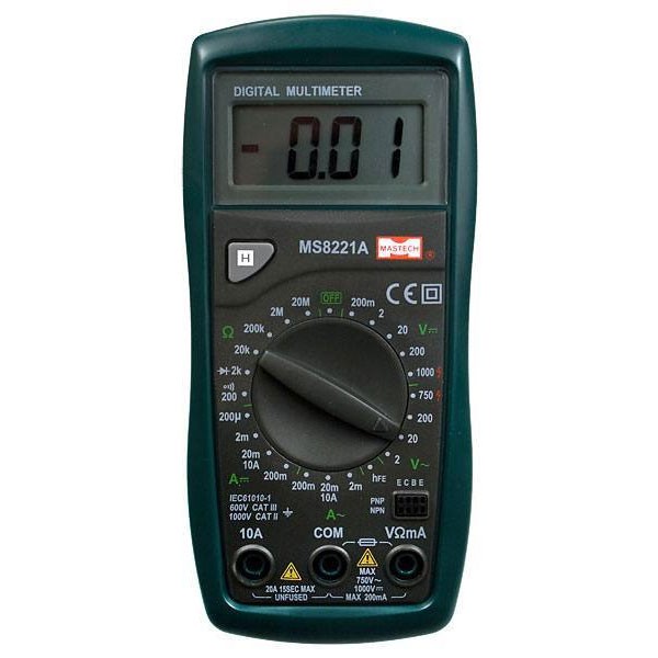 Πολύμετρο ψηφιακό MASTECH MS8221A με Buzzer test διόδου και Hold function
